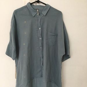 Free people grayish blue loose button down size small